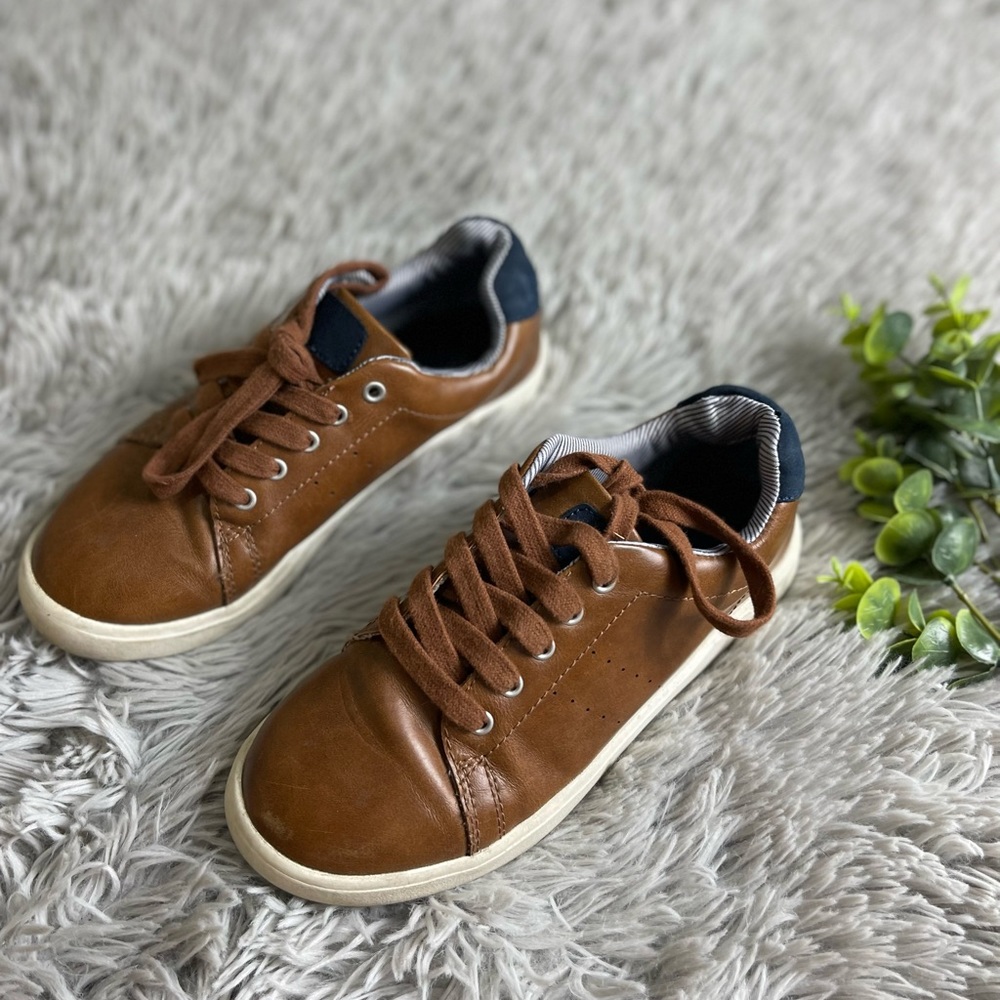 Harper Canyon Brown and Navy Kids Sneakers